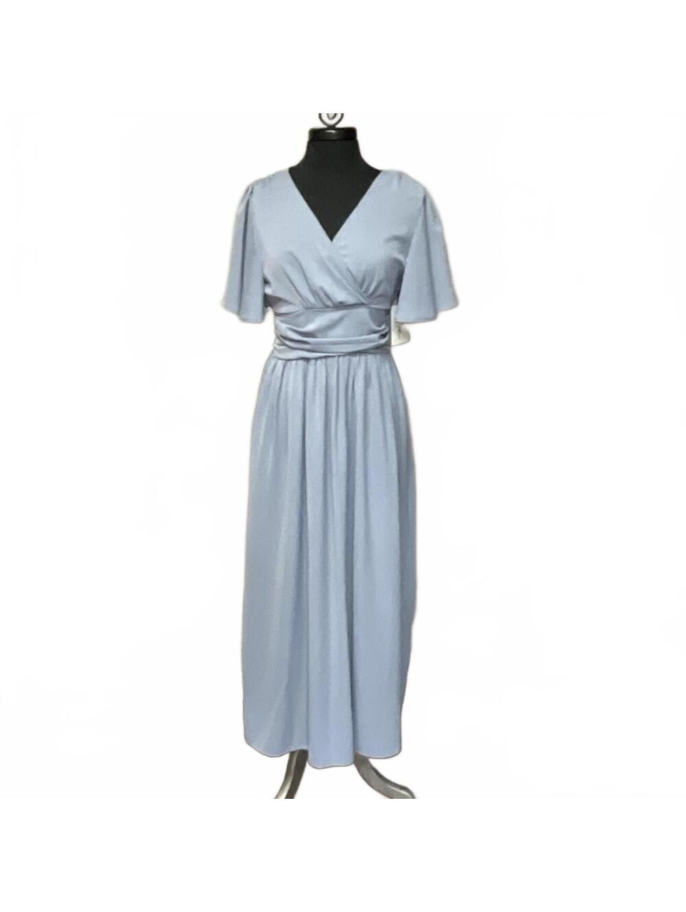 V Neck Flutter Sleeve  Elastic Waist Maxi Special Occasion Dress NEW!!